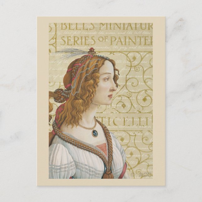 Botticelli-Frau Postkarte (Vorderseite)