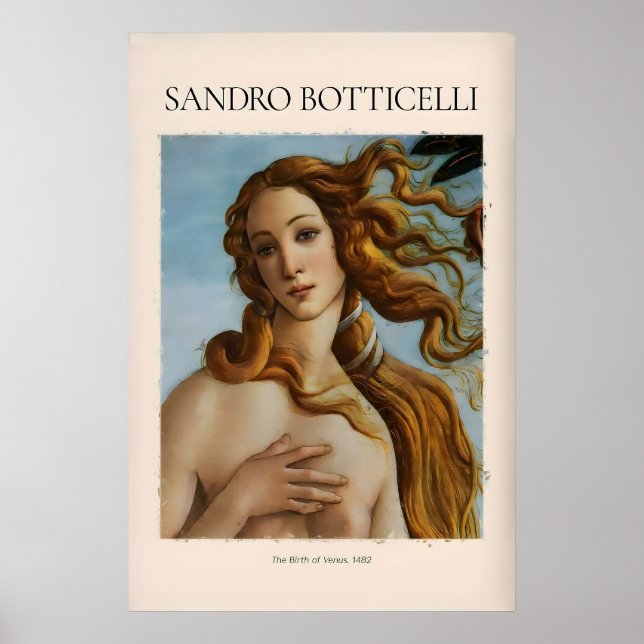 Botticelli Geburt der Venus Gesicht Detail Kunst D Poster (Vorne)