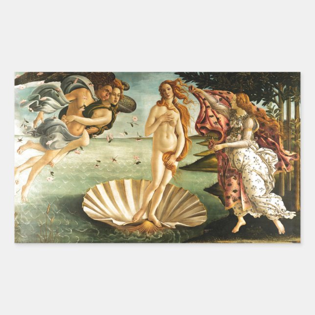 Botticelli Geburt der Venus Renaissance Kunstmaler Rechteckiger Aufkleber (Vorderseite)