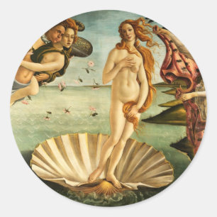 Botticelli Geburt der Venus Renaissance Kunstmaler Runder Aufkleber
