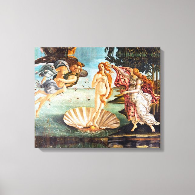 Botticelli Geburt der Venus restauriert gefärbt Leinwanddruck (Vorderseite)