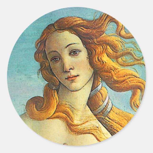 Botticelli Geburt der Venus Runder Aufkleber (Vorderseite)