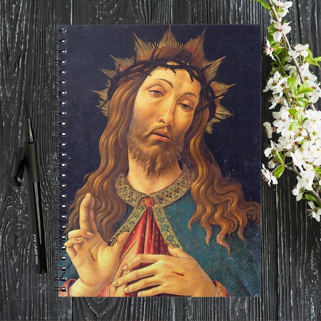 Botticelli Jesus Christ Crown Thorns Lent Oaster Notizblock (Sandro Botticelli Jesus Christ Crown of Thorns Lent Easter Religious Christian Catholic Notebook)