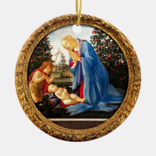Botticelli Madonna bei der Anbetung des Kindes mit Keramik Ornament