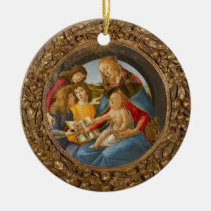 Botticelli Madonna Magnificat Kind 3 Engel Buch Keramik Ornament