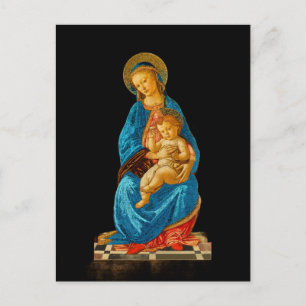 Botticelli Madonna und Kind begeistert Feiertagspostkarte
