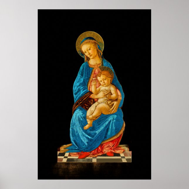 Botticelli Madonna und Kind begeistert Poster (Vorne)
