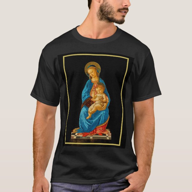 Botticelli Madonna und Kind begeistert T-Shirt (Vorderseite)