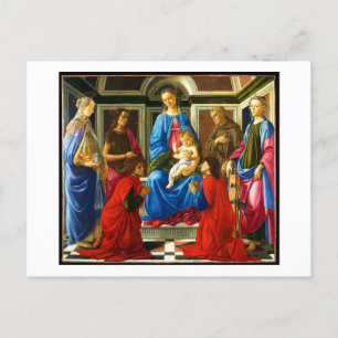 Botticelli Madonna und Kind mit 6 Heiligen 1470 Feiertagspostkarte