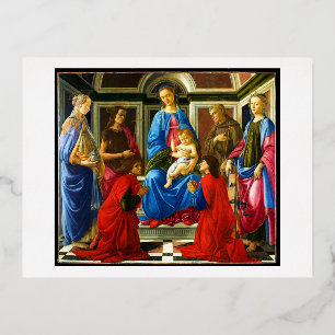 Botticelli Madonna und Kind mit 6 Heiligen 1470 Folien Feiertagspostkarte