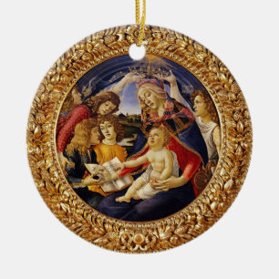 Botticelli Madonna von Magnificat Kind und Angelo Keramik Ornament