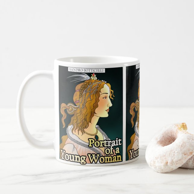 Botticelli, Portrait einer weiblichen Tasse (Mit Donut)