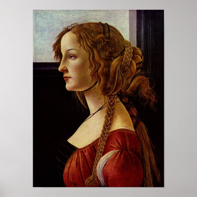 Botticelli-Portrait von Simonetta Vespucci Poster (Vorne)