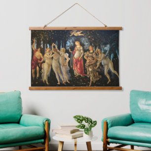 Botticelli Primavera Renaissance Florale Göttin Wandteppich Mit Holzrahmen
