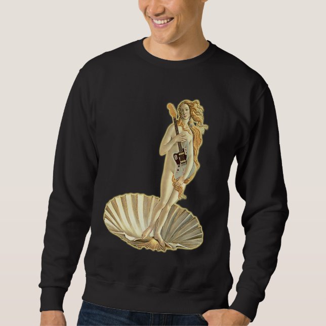 Botticelli Venus With Electric Guitar Rock Guitari Sweatshirt (Vorderseite)