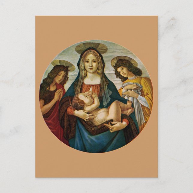 Botticellis Madonna und Kind Postkarte (Vorderseite)