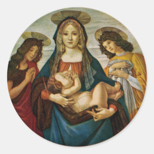 Botticellis Madonna und Kind Runder Aufkleber
