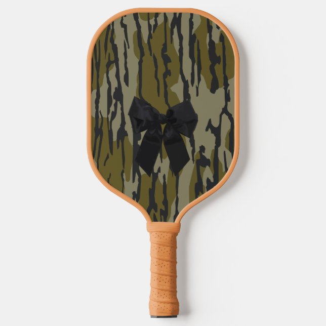 Bottland Camouflage Niedlich Bow Ribbon für Frauen Pickleball Schläger (Vorderseite)