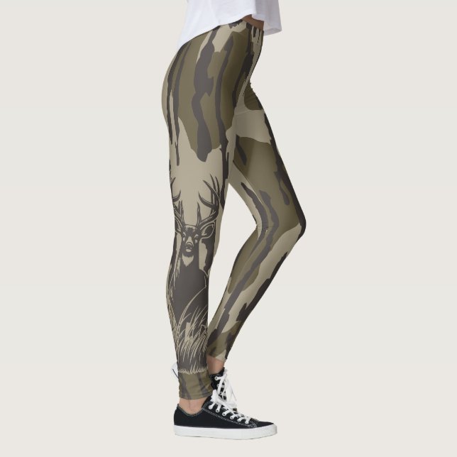 Bottland-Camouflage Weiße Hirsche Buck Jagd Camouf Leggings (Rechts)