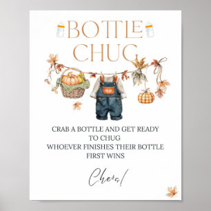 Bottle Chug Baby SHower Pumpkin Poster