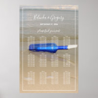 Bottle On Beach Sand Hochzeitskarte