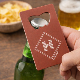 Bottle Opener | Stylish Geometric Initial Monogram Geldbeutel Flaschenöffner