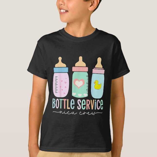 Bottle Service Funny Baby Barista Nicu Mbu L&amp;d T-Shirt (Vorderseite)