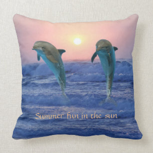 Bottlenose-Delphin am Sonnenaufgang Kissen