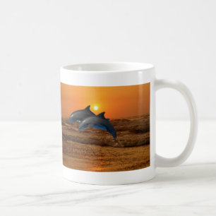 Bottlenose-Delphin am Sonnenuntergang Kaffeetasse