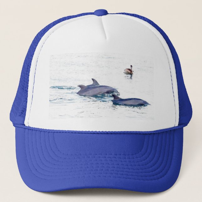Bottlenose-Delphin-Hut Truckerkappe (Vorderseite)