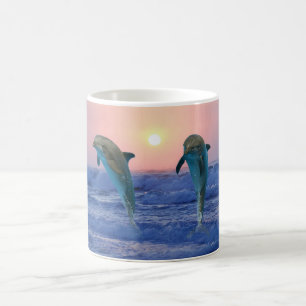 Bottlenose-Delphine am Sonnenaufgang Tasse