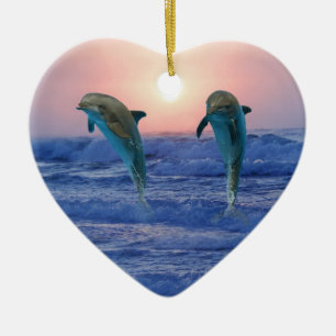 Bottlenose Dolphin bei Sonnenaufgang Keramik Ornament