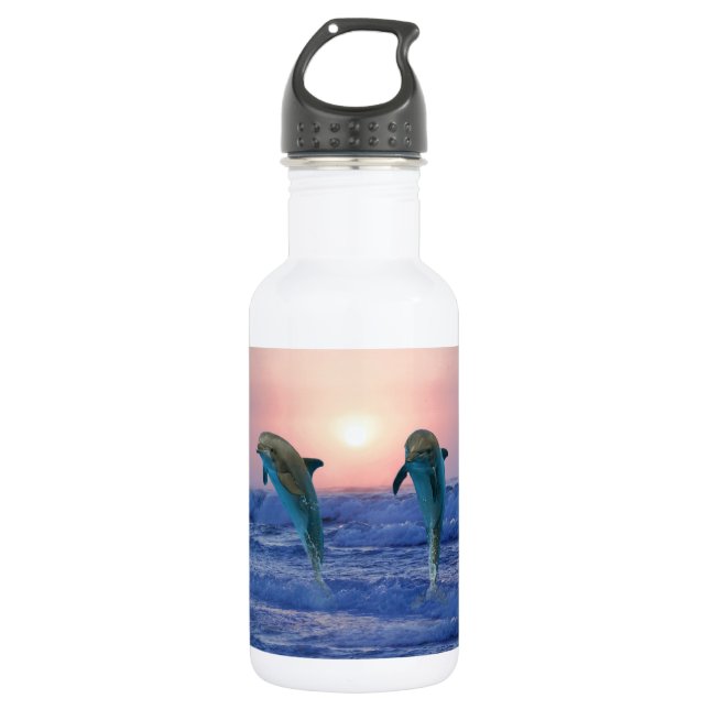 Bottlenose Dolphin bei Sonnenaufgang Trinkflasche (Vorderseite)