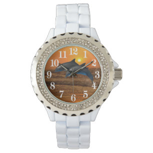 Bottlenose Dolphin bei Sonnenuntergang Armbanduhr