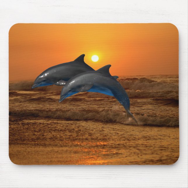 Bottlenose Dolphin bei Sonnenuntergang Mousepad (Vorne)