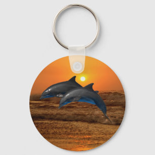 Bottlenose Dolphin bei Sonnenuntergang Schlüsselanhänger