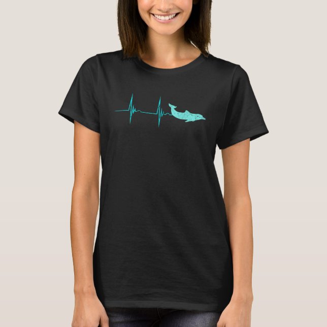 Bottlenose Dolphin Heartbeat Mammals EKG Pulse Oce T-Shirt (Vorderseite)