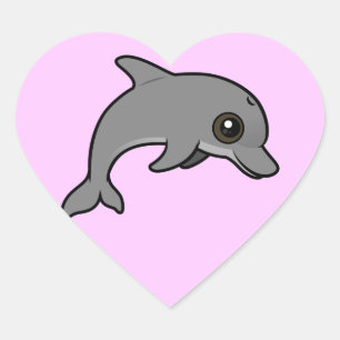 Bottlenose Dolphin Herz-Aufkleber