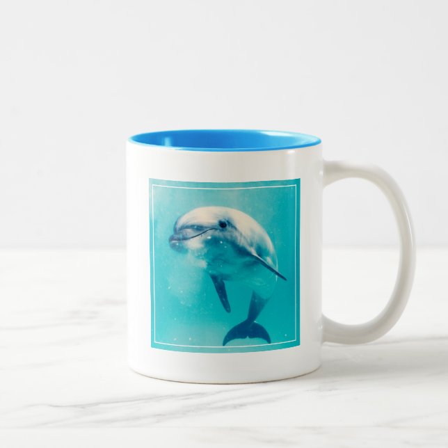 Bottlenosed Delphin Unterwasser Zweifarbige Tasse (Rechts)