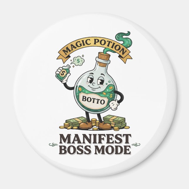 Botto Manifest Boss Modus Retro 1930er Jahre Carto Magnet (Vorne)