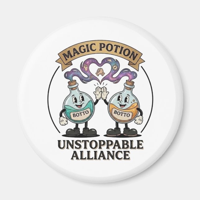 Botto Marke Unstoppable Alliance Retro Magic Trank Magnet (Vorne)