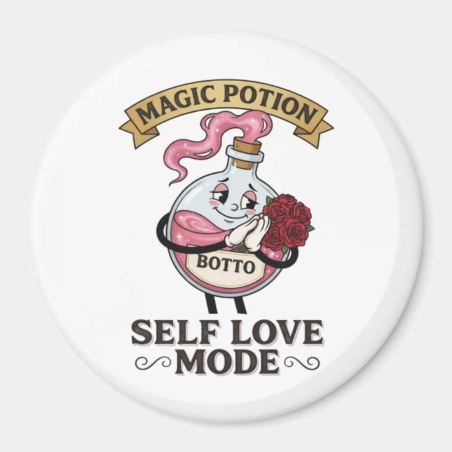 Botto Selbstliebe-Modus Vintage-Zaubertrank A Magnet (Vorne)