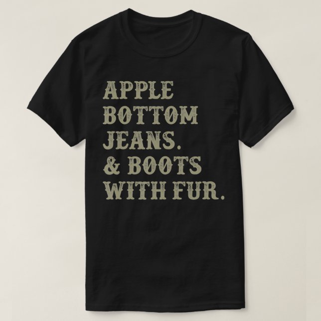 Bottom Jeans and Boots mit Pelz T-Shirt (Design vorne)