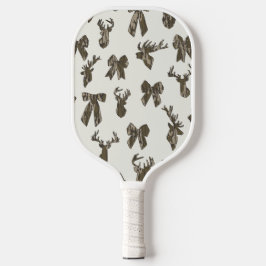 Bottom Lands Camo Coquette Bow for Women Deer Hunt Pickleball Schläger