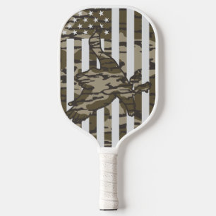 Bottom Lands Camo Patriotische Stockenten-Tarnung Pickleball Schläger