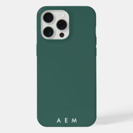 Bottom Monogram Initials Sea Green Minimalist iPhone 15 Pro Max Hülle