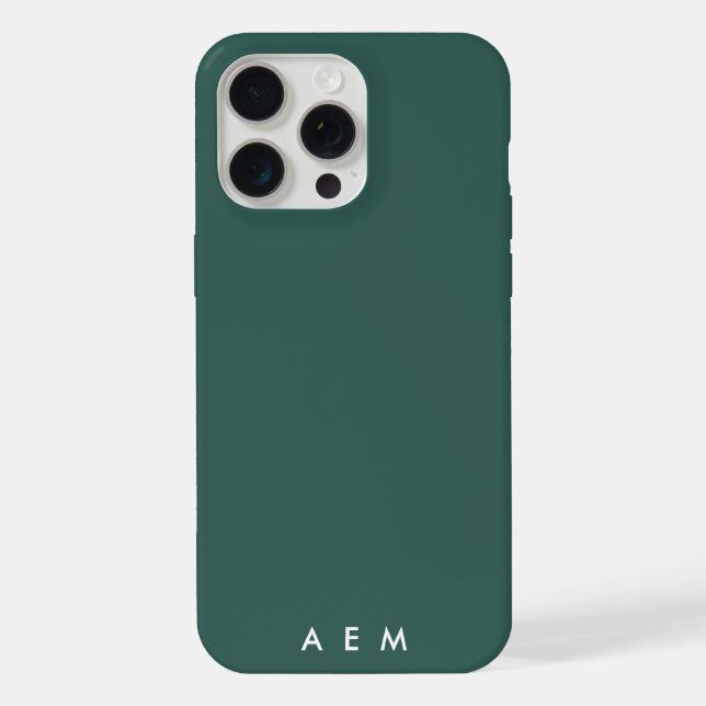 Bottom Monogram Initials Sea Green Minimalist iPhone Hülle (Rückseite)