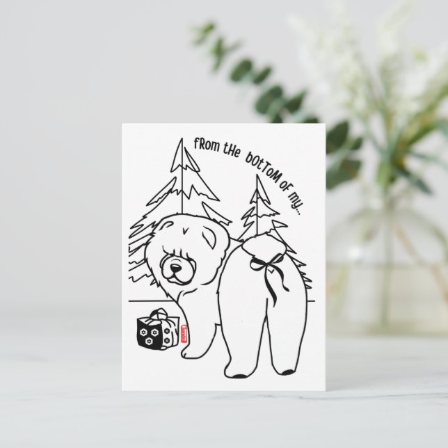 BOTTOM OF MY HEART chow holiday Postkarte (Stehend Vorderseite)