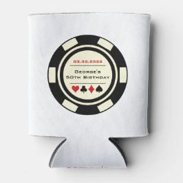 Bottom Up Casino Poker Chip Schwarz-weiß Vegas Dosenkühler