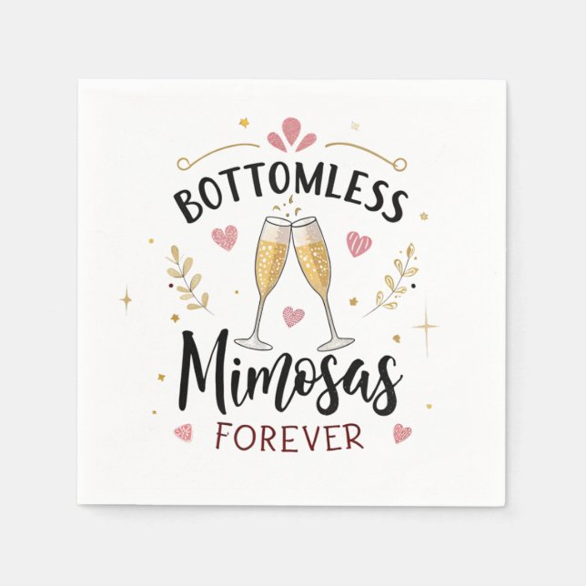 Bottomless Mimosas Forever Napkins - Brunch-Party Serviette (Vorderseite)